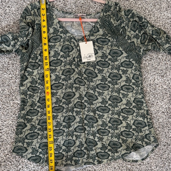 Knox Rose Green Floral Long-Sleeve Peasant Blouse - Picture 7 of 7